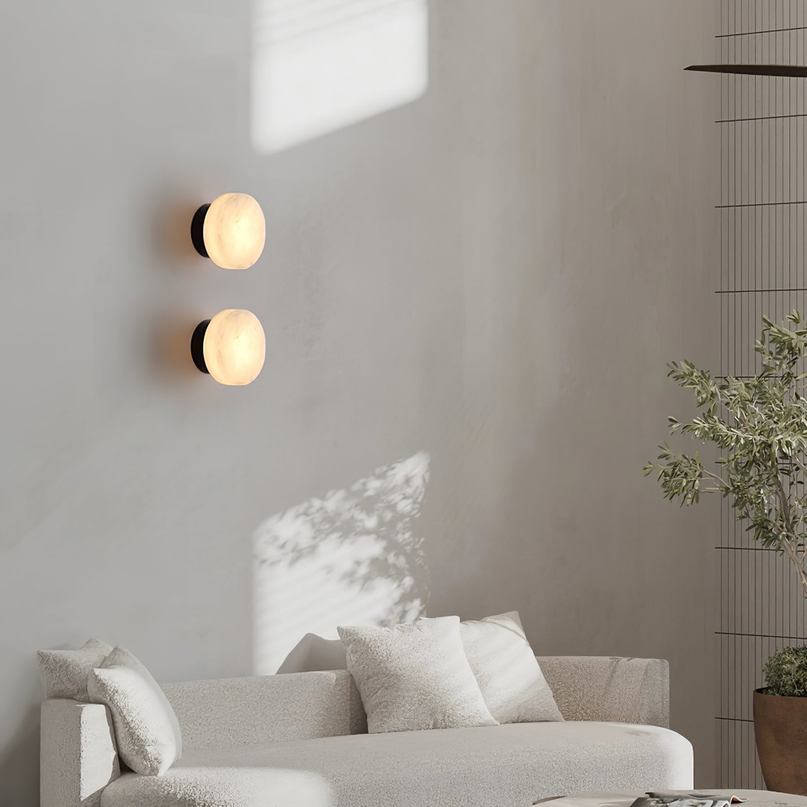 Modern Cylindrical Alabaster Wall Sconce LED Stone Wall Light Fixture for Indoor Decor