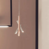 Modern Cylindrical Aluminum LED Pendant Light Minimalist Two Tube Geometric Chandelier