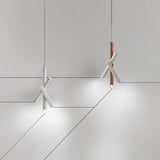 Modern Cylindrical Aluminum LED Pendant Light Minimalist Two Tube Geometric Chandelier