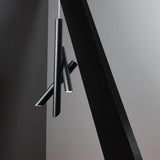 Modern Cylindrical Aluminum LED Pendant Light Minimalist Two Tube Geometric Chandelier