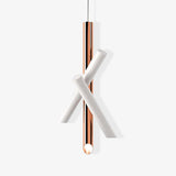 Modern Cylindrical Aluminum LED Pendant Light Minimalist Two Tube Geometric Chandelier
