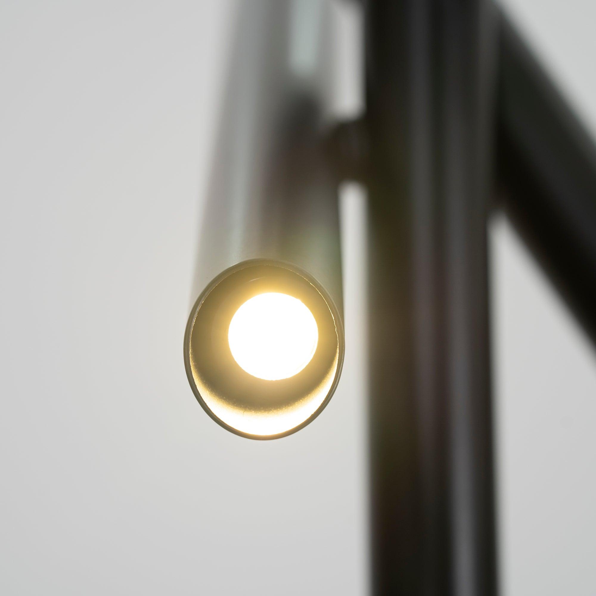 Modern Cylindrical Aluminum LED Pendant Light Minimalist Two Tube Geometric Chandelier
