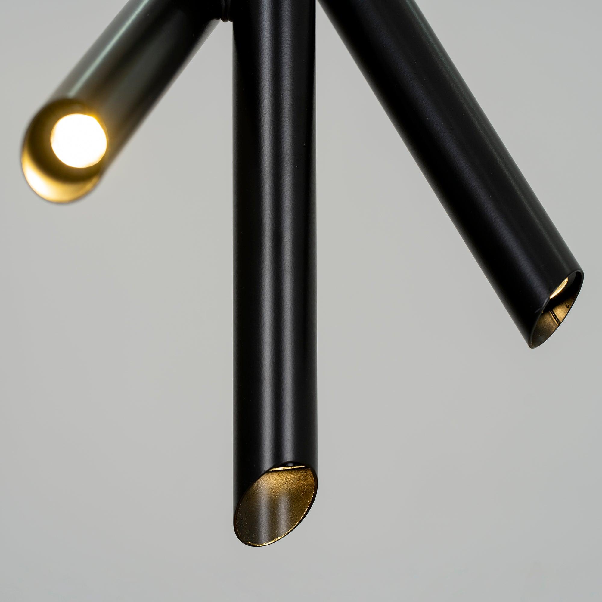 Modern Cylindrical Aluminum LED Pendant Light Minimalist Two Tube Geometric Chandelier