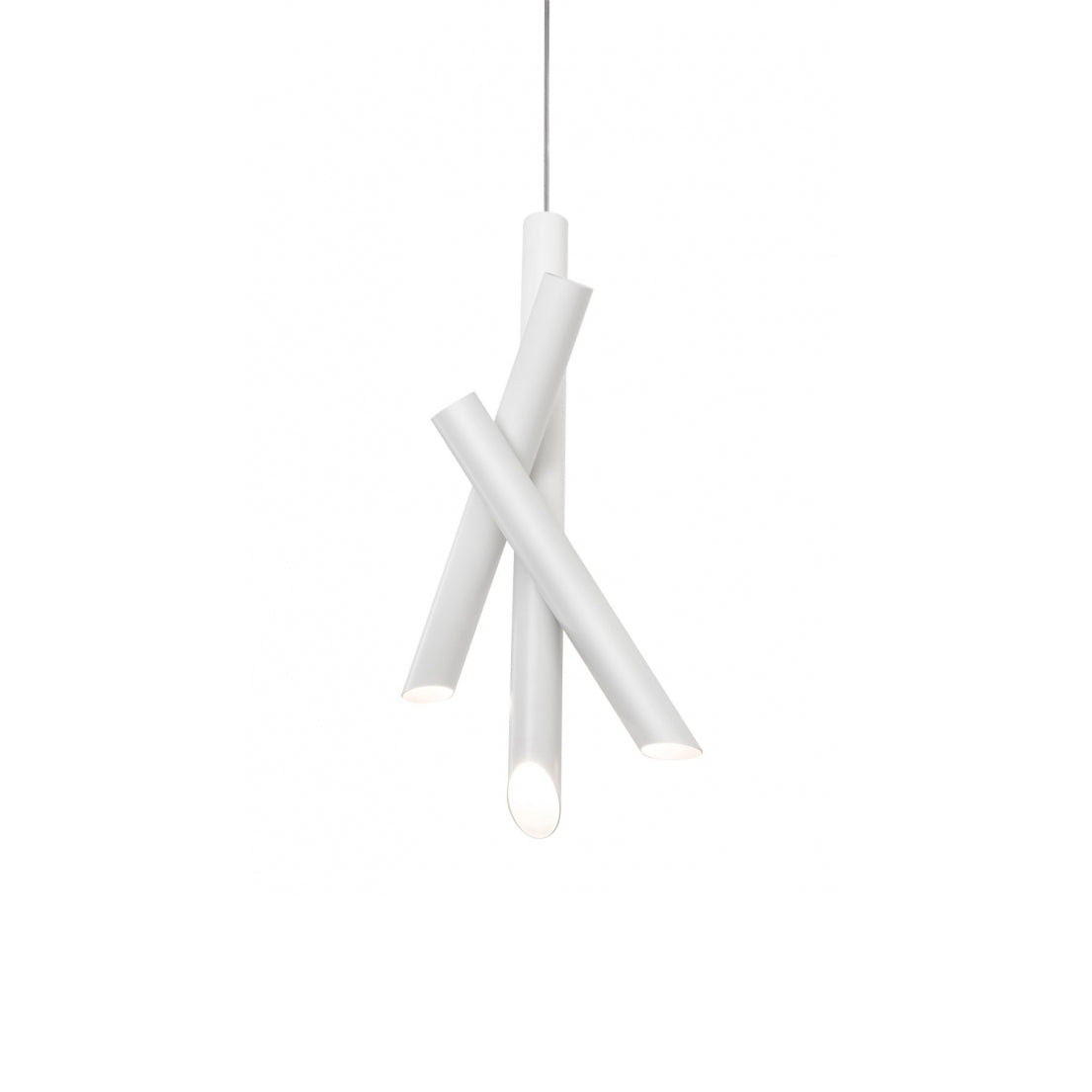 Modern Cylindrical Aluminum LED Pendant Light Minimalist Two Tube Geometric Chandelier
