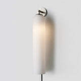 Modern Cylindrical Art Glass Plug In Wall Sconce Lighting with Metal Hardware for Bedroom and Living Room