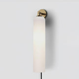 Modern Cylindrical Art Glass Plug In Wall Sconce Lighting with Metal Hardware for Bedroom and Living Room