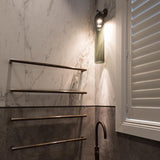 Modern Cylindrical Art Glass Plug In Wall Sconce Lighting with Metal Hardware for Bedroom and Living Room