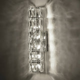 Modern Cylindrical Crystal LED Wall Sconce with 3 Color Dimming Modes for Living Room and Bedroom