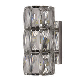 Modern Cylindrical Crystal LED Wall Sconce with 3 Color Dimming Modes for Living Room and Bedroom