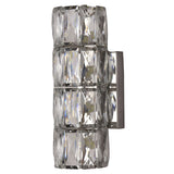 Modern Cylindrical Crystal LED Wall Sconce with 3 Color Dimming Modes for Living Room and Bedroom