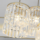 Modern Cylindrical Crystal Pendant Light Three Step Dimming Nordic Hanging Chandelier for Dining Room