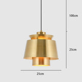 Modern Cylindrical Electroplated Metal Pendant Light Minimalist Industrial LED Ceiling Fixture