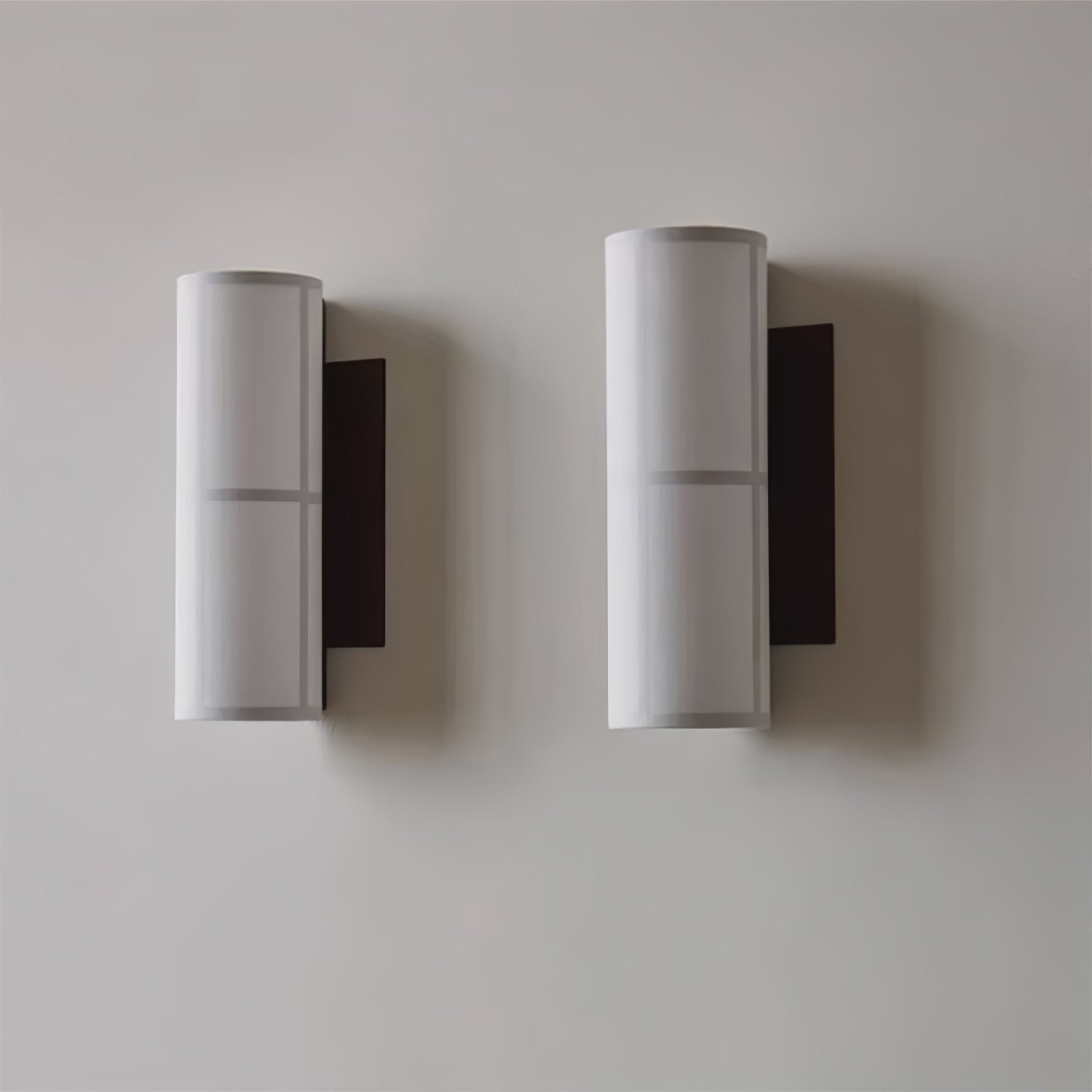 Modern Cylindrical Fabric Wall Sconce Interior Light with Metal Base and Linen Shade
