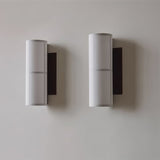 Modern Cylindrical Fabric Wall Sconce Interior Light with Metal Base and Linen Shade