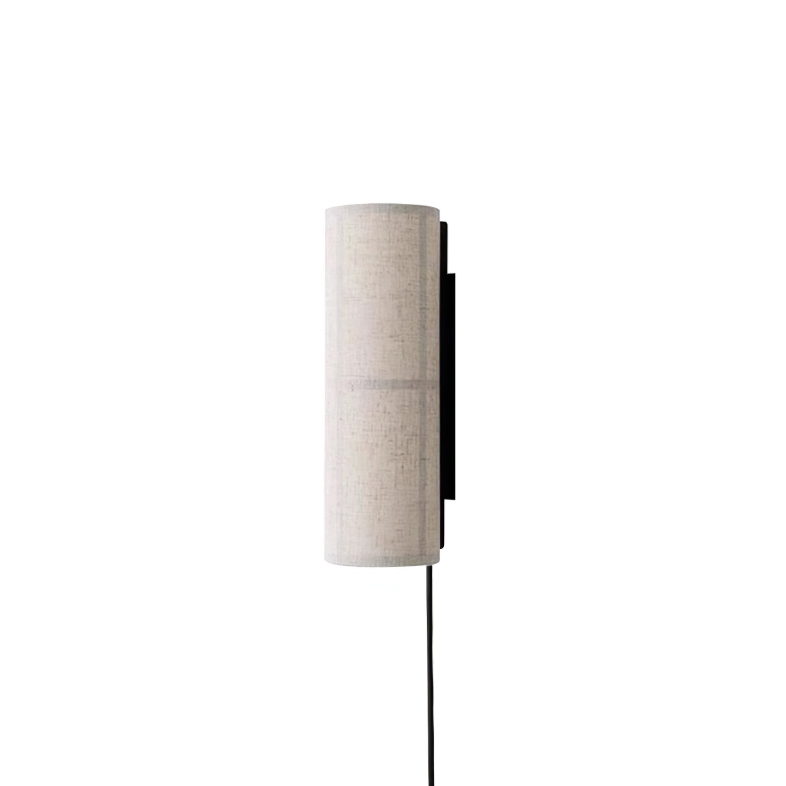 Modern Cylindrical Fabric Wall Sconce Interior Light with Metal Base and Linen Shade