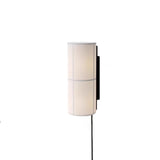 Modern Cylindrical Fabric Wall Sconce Interior Light with Metal Base and Linen Shade