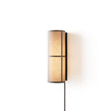Modern Cylindrical Fabric Wall Sconce Interior Light with Metal Base and Linen Shade