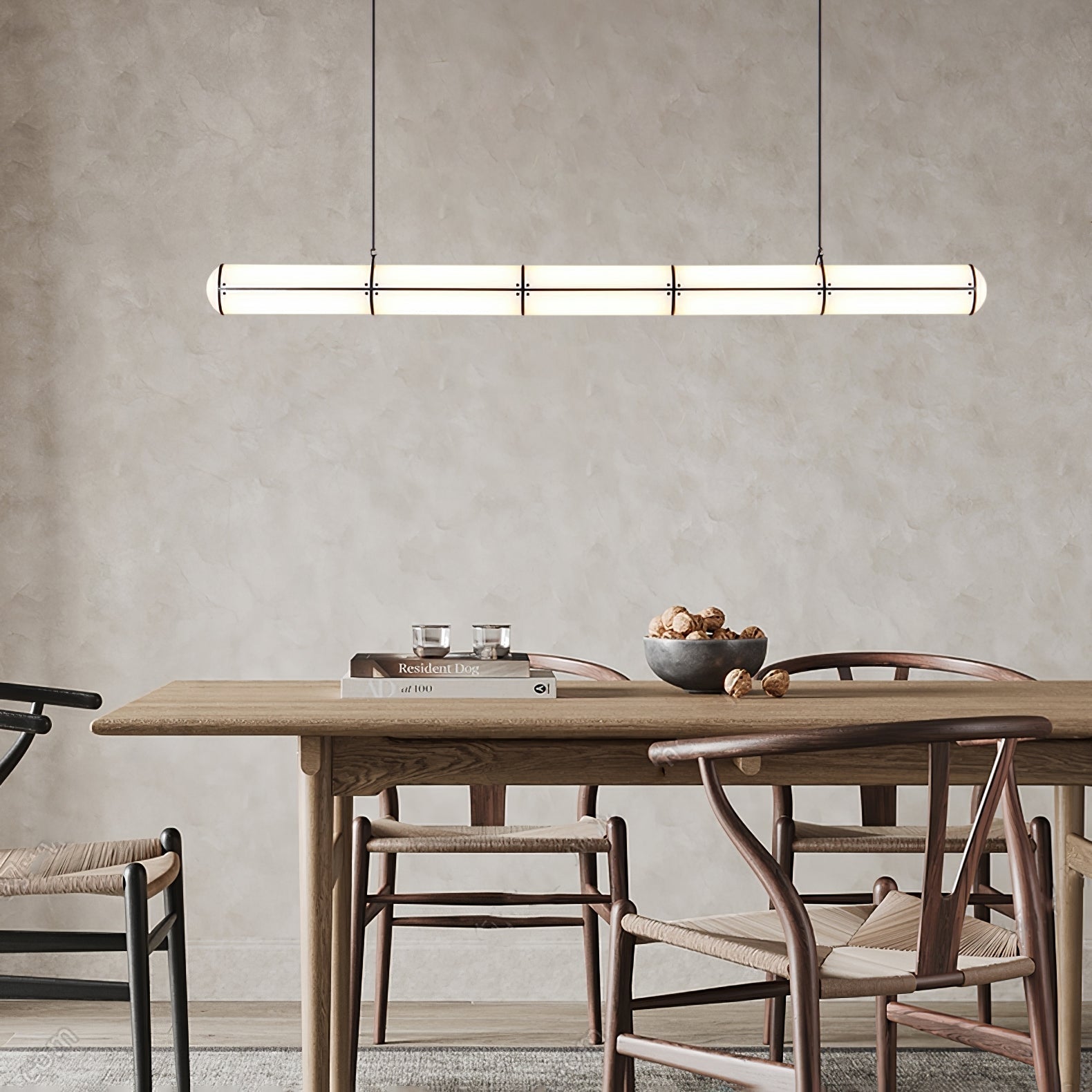 Modern Cylindrical Geometric LED Linear Pendant Light Modular Hanging Fixture