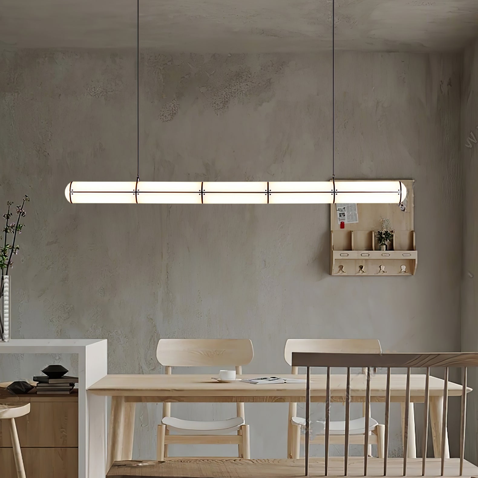 Modern Cylindrical Geometric LED Linear Pendant Light Modular Hanging Fixture