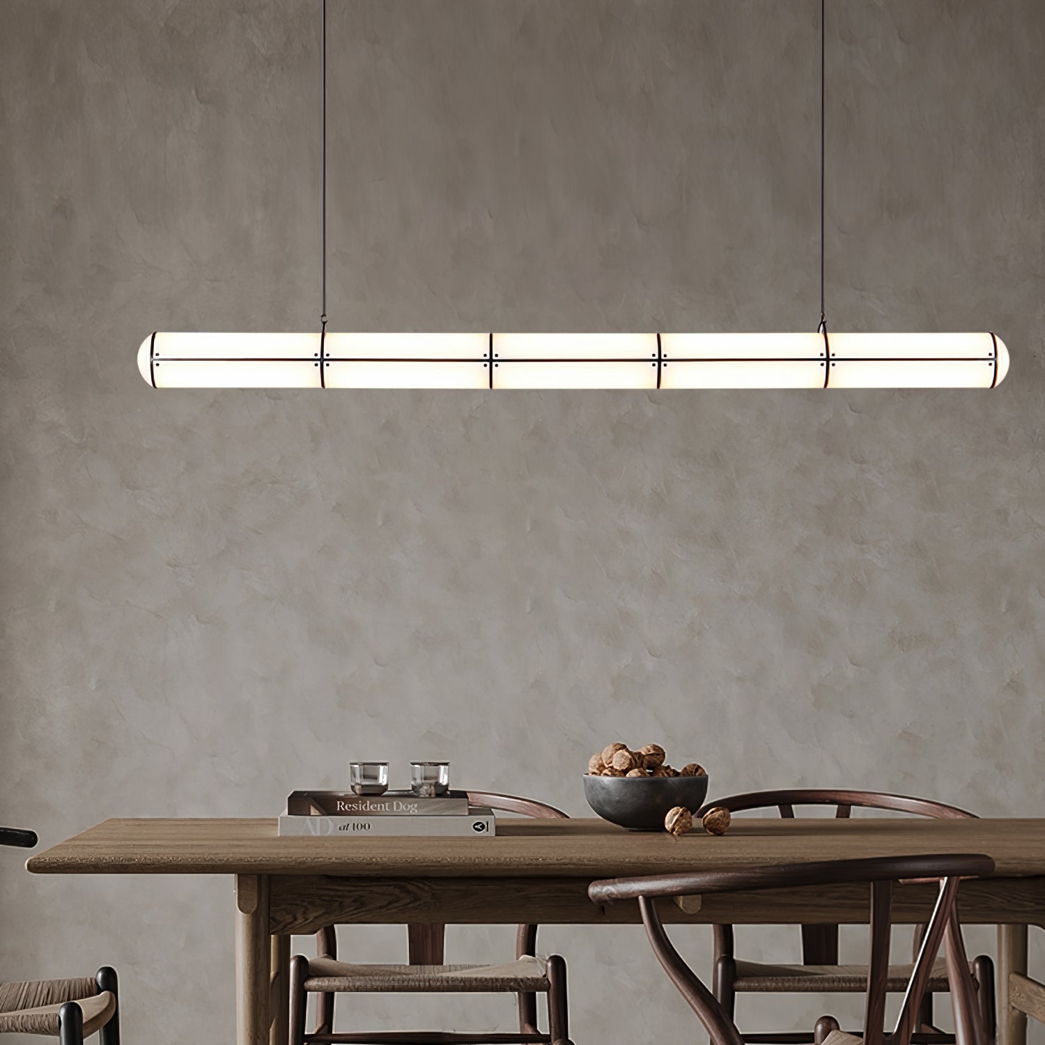 Modern Cylindrical Geometric LED Linear Pendant Light Modular Hanging Fixture