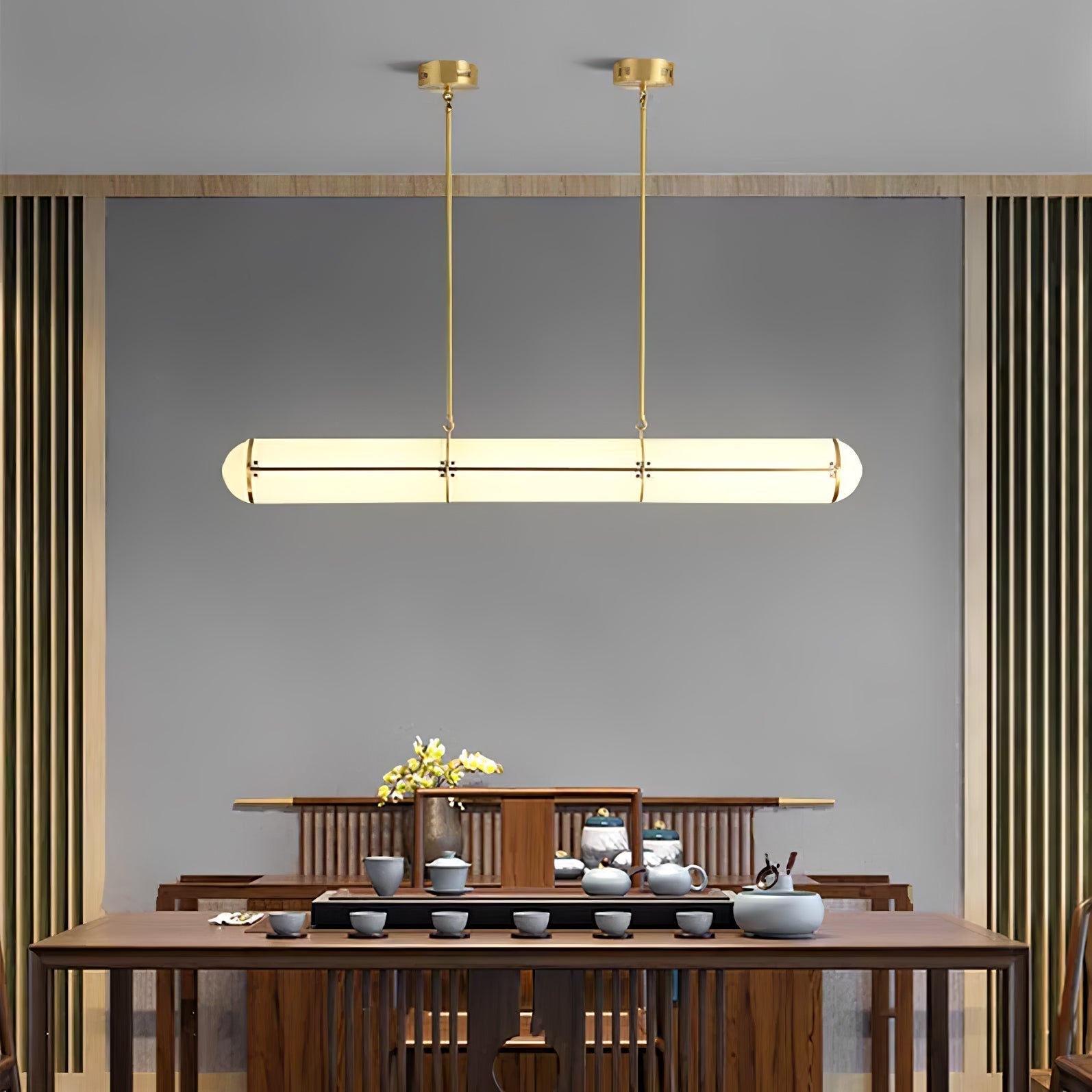 Modern Cylindrical Geometric LED Linear Pendant Light Modular Hanging Fixture