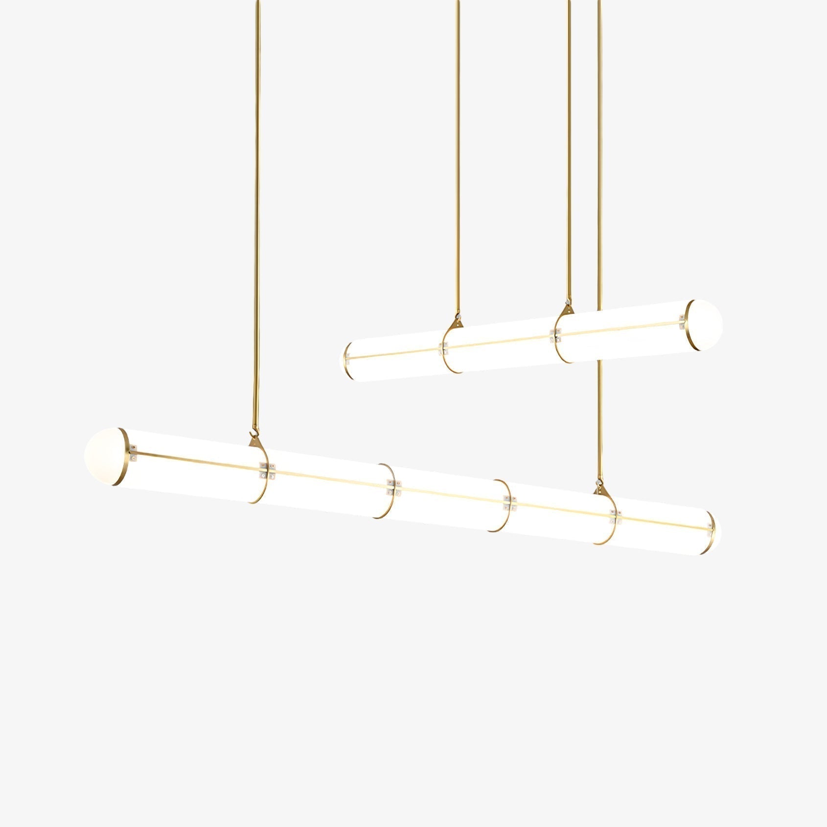 Modern Cylindrical Geometric LED Linear Pendant Light Modular Hanging Fixture