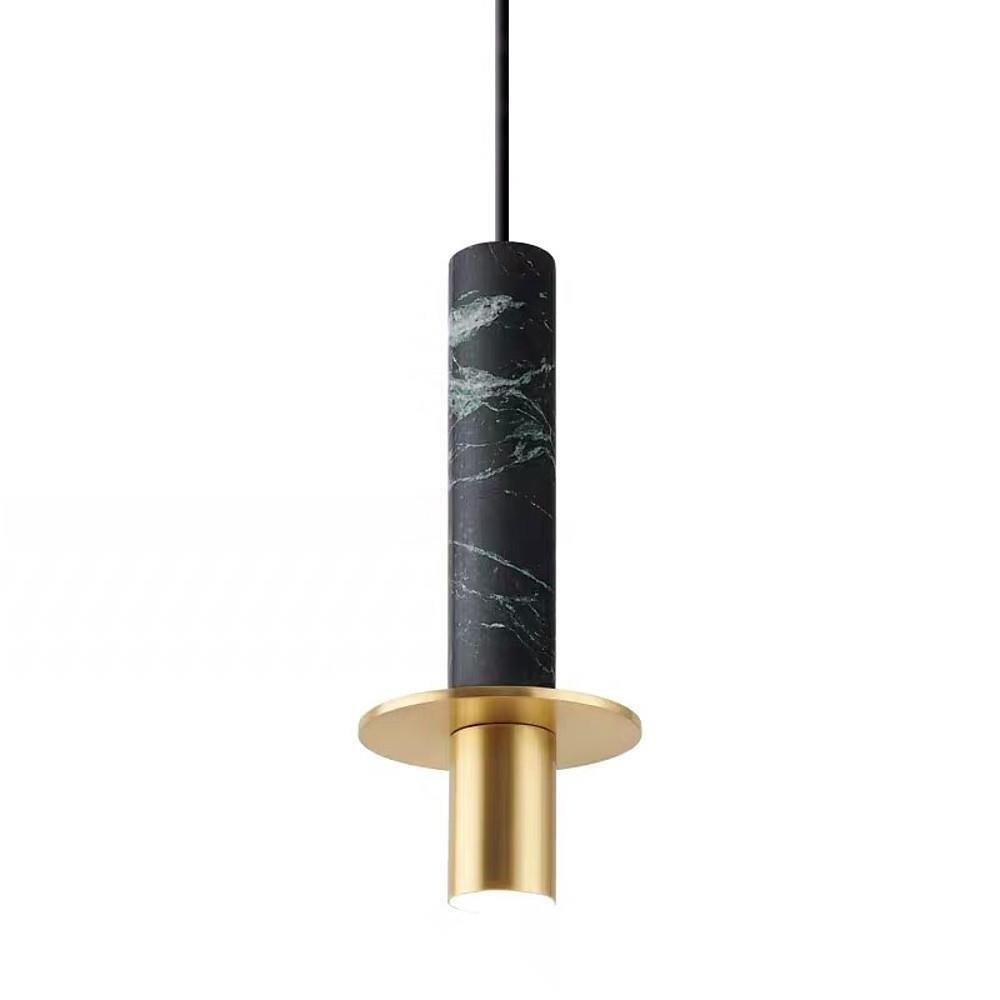 Modern Cylindrical Glass LED Pendant Light Industrial Metal Hanging Lamp for Kitchen Island