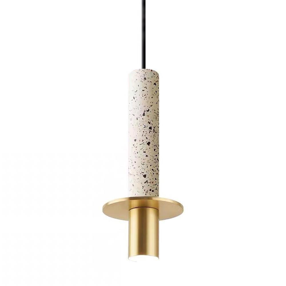 Modern Cylindrical Glass LED Pendant Light Industrial Metal Hanging Lamp for Kitchen Island