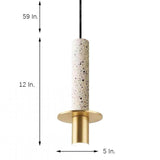 Modern Cylindrical Glass LED Pendant Light Industrial Metal Hanging Lamp for Kitchen Island