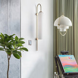 Modern Cylindrical Glass Wall Sconce Light Fixture with Mouth Blown Glass Shade