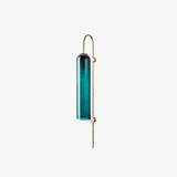 Modern Cylindrical Glass Wall Sconce Light Fixture with Mouth Blown Glass Shade
