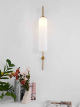 Modern Cylindrical Glass Wall Sconce Light Fixture with Mouth Blown Glass Shade