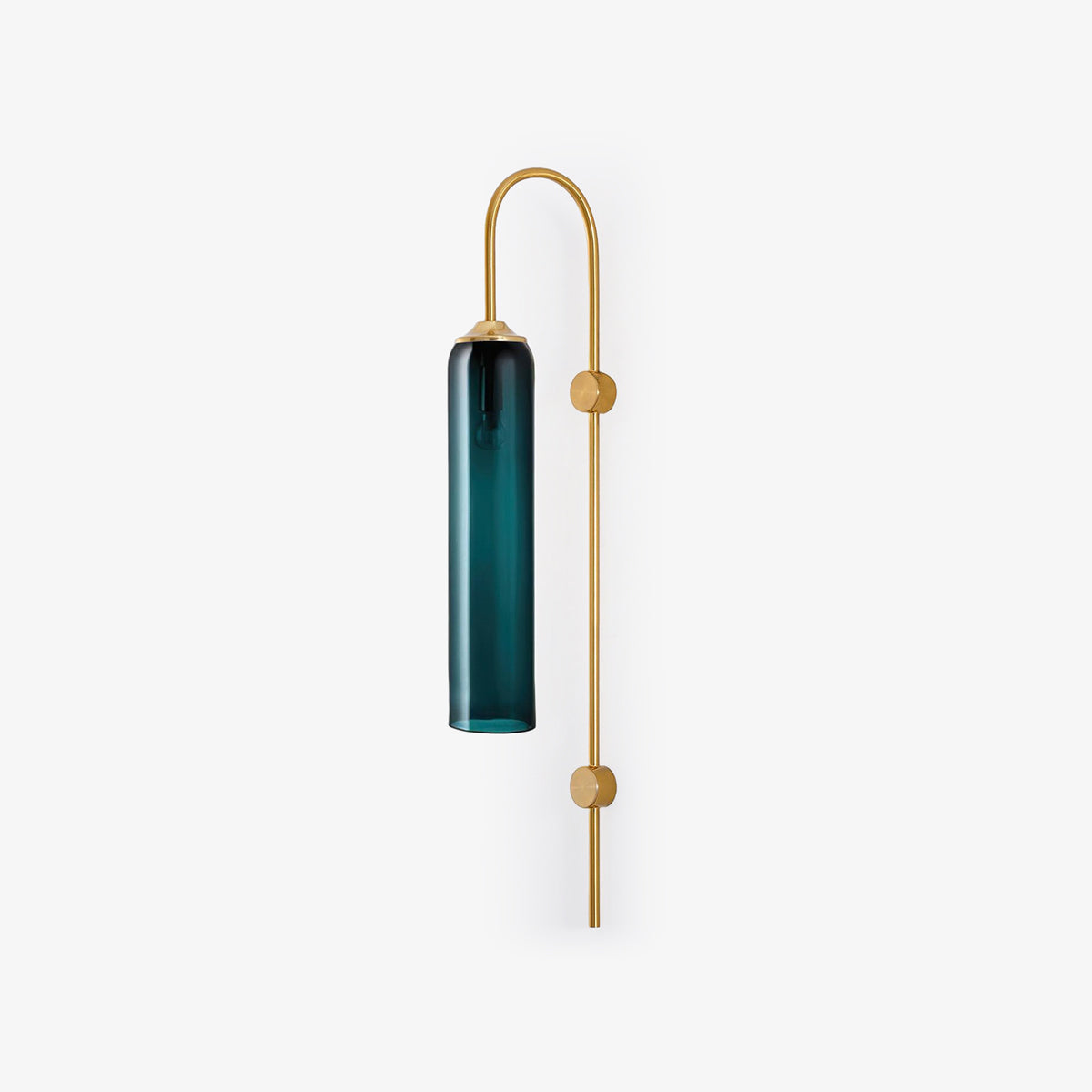 Modern Cylindrical Glass Wall Sconce Light Fixture with Mouth Blown Glass Shade
