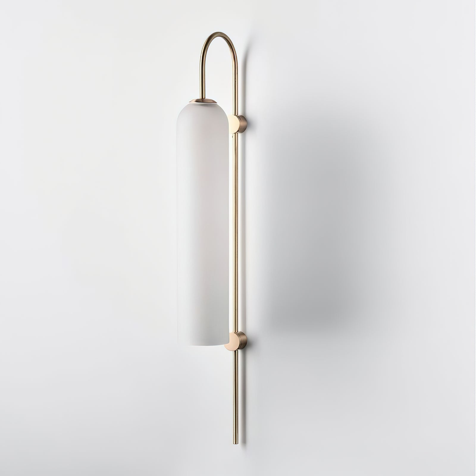 Modern Cylindrical Glass Wall Sconce Light Fixture with Mouth Blown Glass Shade