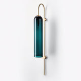 Modern Cylindrical Glass Wall Sconce Light Fixture with Mouth Blown Glass Shade