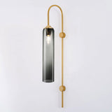 Modern Cylindrical Glass Wall Sconce Light Fixture with Mouth Blown Glass Shade