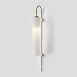Modern Cylindrical Glass Wall Sconce Light Fixture with Mouth Blown Glass Shade