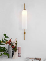 Modern Cylindrical Glass Wall Sconce Light Fixture with Mouth Blown Glass Shade
