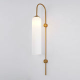 Modern Cylindrical Glass Wall Sconce Light Fixture with Mouth Blown Glass Shade
