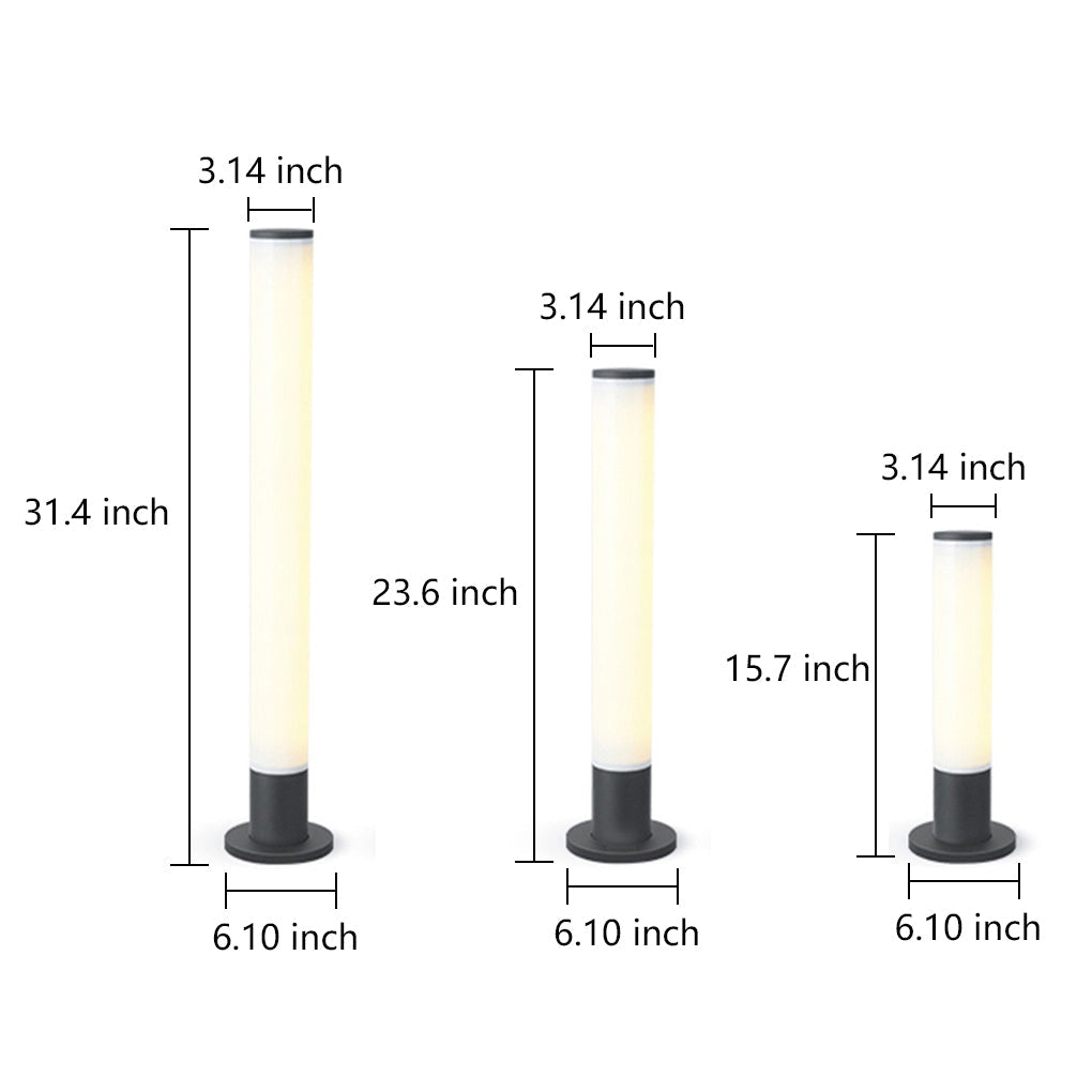 Modern Cylindrical LED Outdoor Pathway Light Waterproof Garden Landscape Luminaire