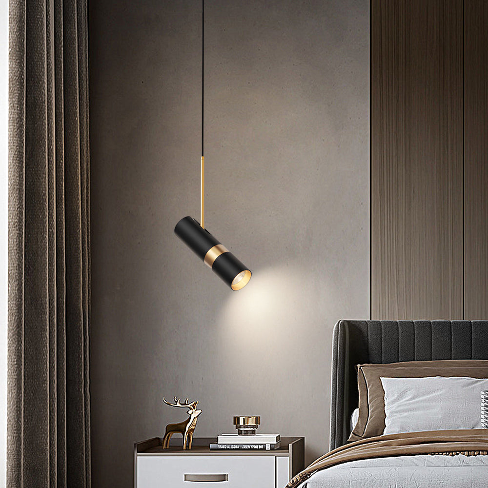 Modern Cylindrical LED Pendant Light 3 Step Dimming Aluminum Hanging Lamp for Kitchen Island