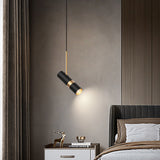 Modern Cylindrical LED Pendant Light 3 Step Dimming Aluminum Hanging Lamp for Kitchen Island