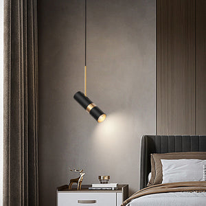 Modern Cylindrical LED Pendant Light 3 Step Dimming Aluminum Hanging Lamp for Kitchen Island