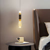 Modern Cylindrical LED Pendant Light Aluminum 3 Step Dimming Hanging Ceiling Lamp in Black and Gold