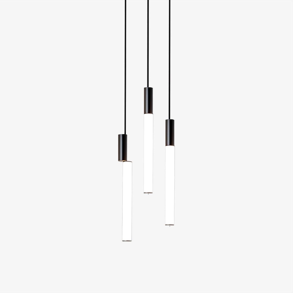 Modern Cylindrical LED Pendant Light Asymmetrical Aluminum Cluster Hanging Fixture for Dining Room
