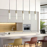 Modern Cylindrical LED Pendant Light Asymmetrical Aluminum Cluster Hanging Fixture for Dining Room