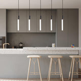 Modern Cylindrical LED Pendant Light Asymmetrical Aluminum Cluster Hanging Fixture for Dining Room