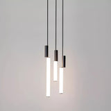 Modern Cylindrical LED Pendant Light Asymmetrical Aluminum Cluster Hanging Fixture for Dining Room