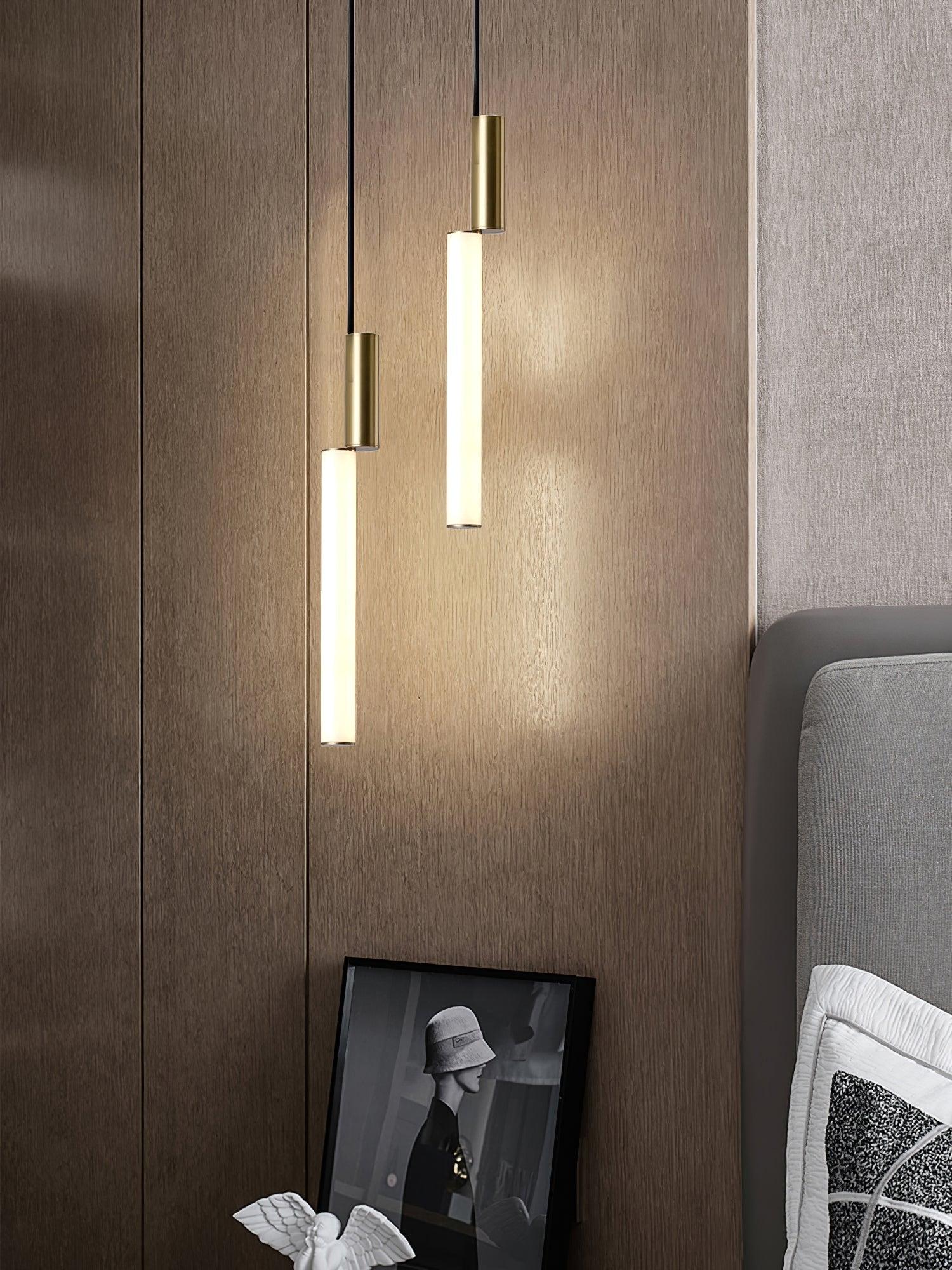 Modern Cylindrical LED Pendant Light Asymmetrical Aluminum Cluster Hanging Fixture for Dining Room