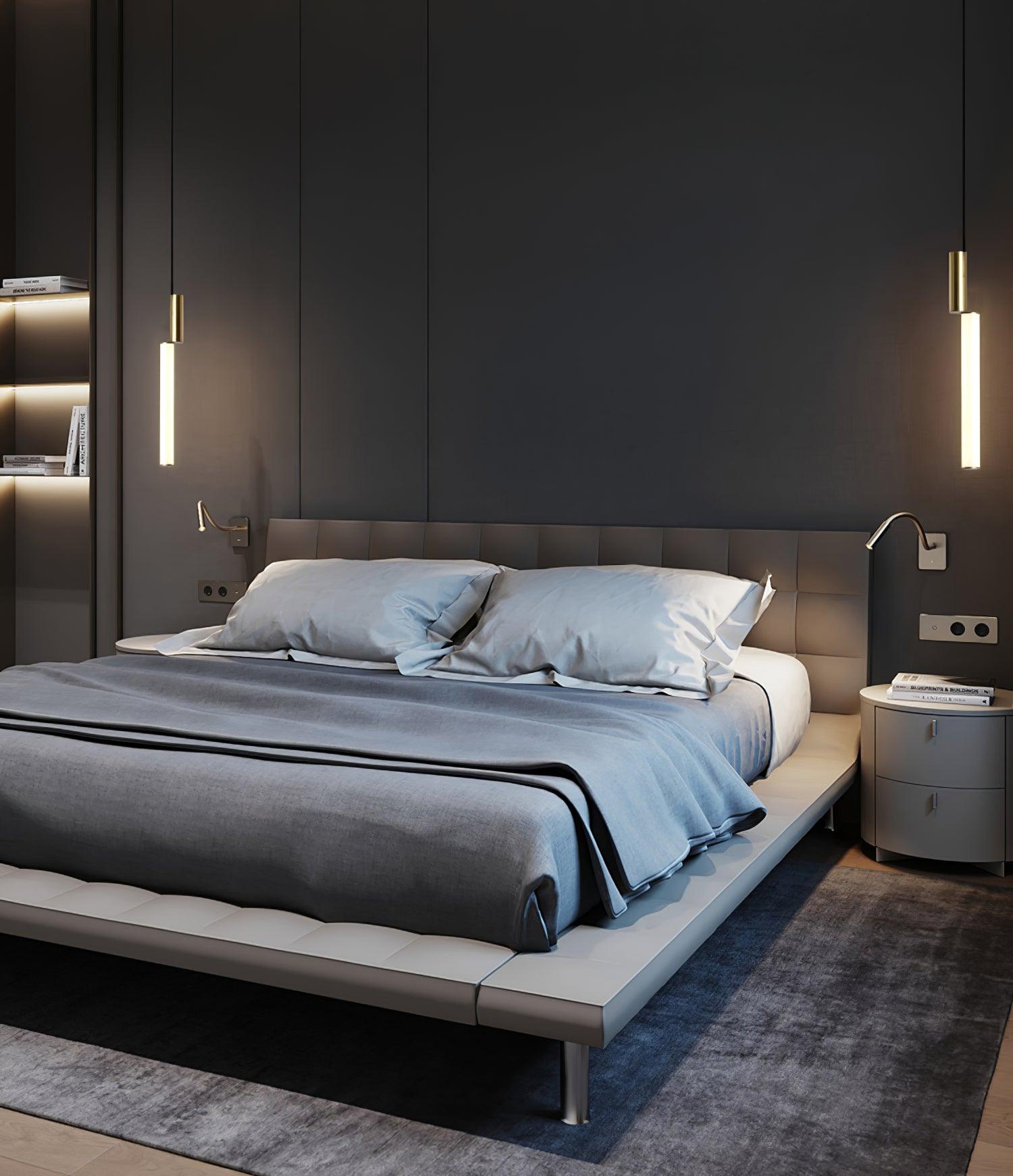 Modern Cylindrical LED Pendant Light Asymmetrical Aluminum Cluster Hanging Fixture for Dining Room